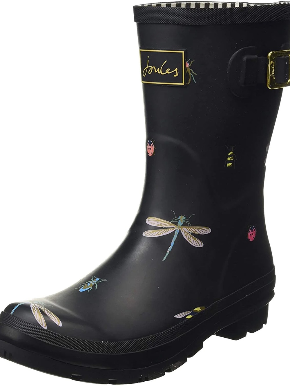 Joules Molly Welly Black Bugs Novelty Print Rain Boots Has Box 9